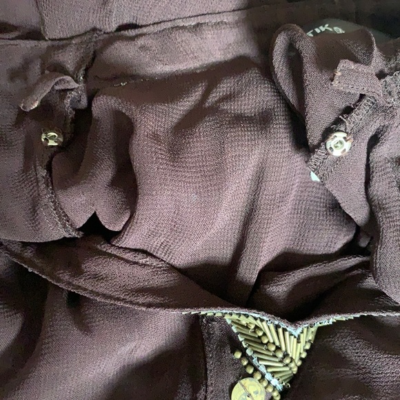 Antik Batik chiffon beaded caftan semi sheer beach summer dress kimono - Picture 4 of 11